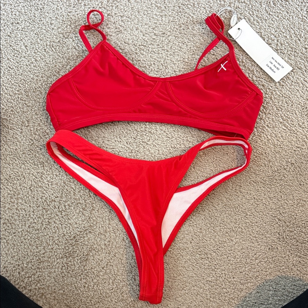 Boutine LA Rose Red Bikini TOP ONLY